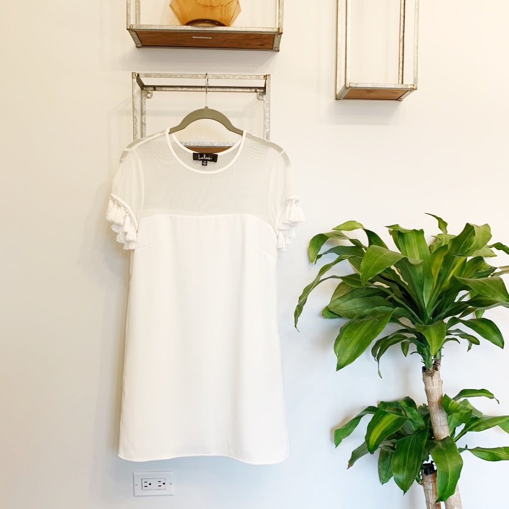 LULUs Mesh + Tassle dress!